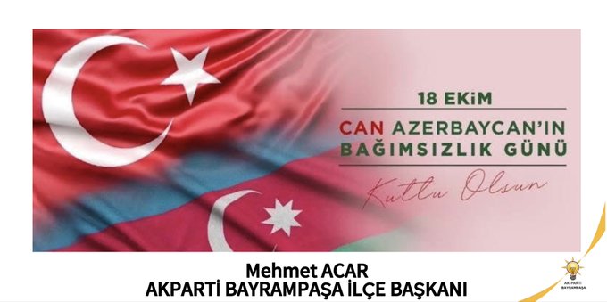 18 Ekim, kardeş ülke Azerbaycan’ın bağımsızlığını yeniden kazandığı kutlu bir dönüm noktasıdır.