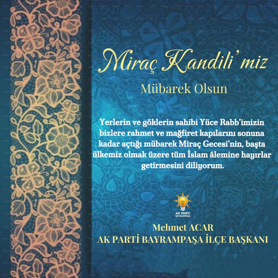 Miraç Gecesi’nin, başta ülkemiz olmak üzere tüm İslam âlemine hayırlar getirmesini diliyorum