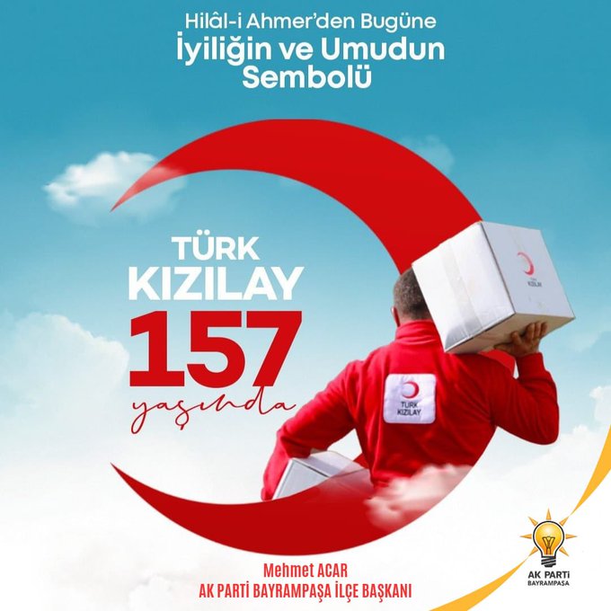 Türk Kızılay’ımızın 157. kuruluş yıl dönümü kutlu olsun.
